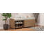 Banc de rangement patiné avec placage d'acacia-106900675