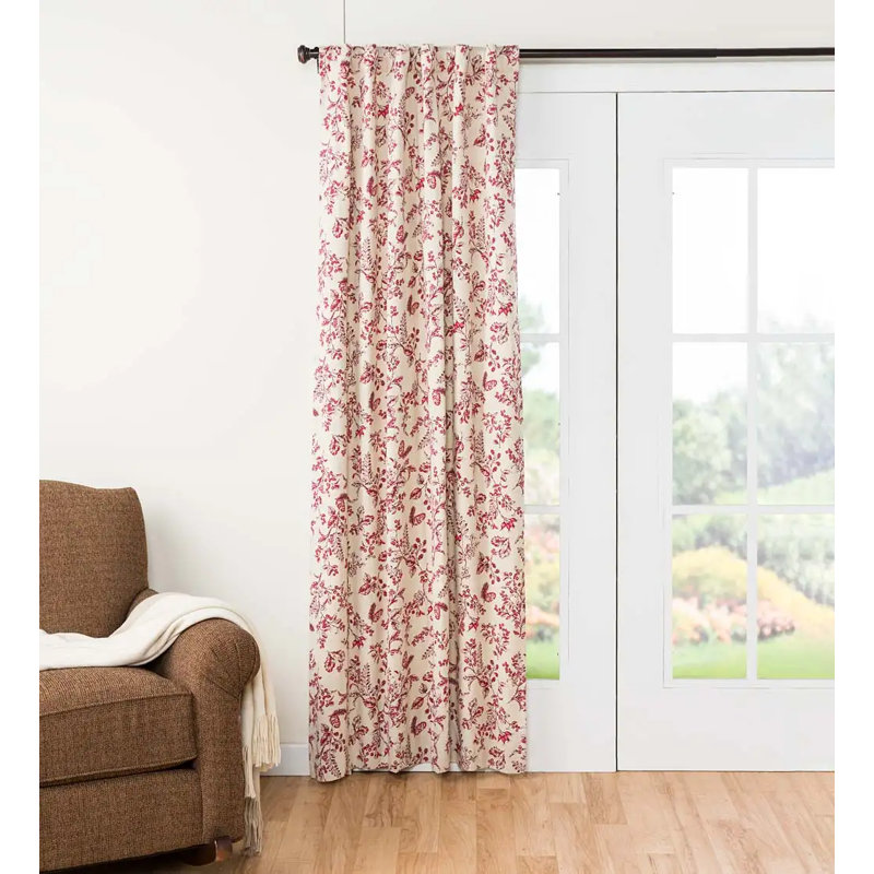 100% Cotton Blackout Curtain Single Panel, Cranberry, 42" W x 63" L