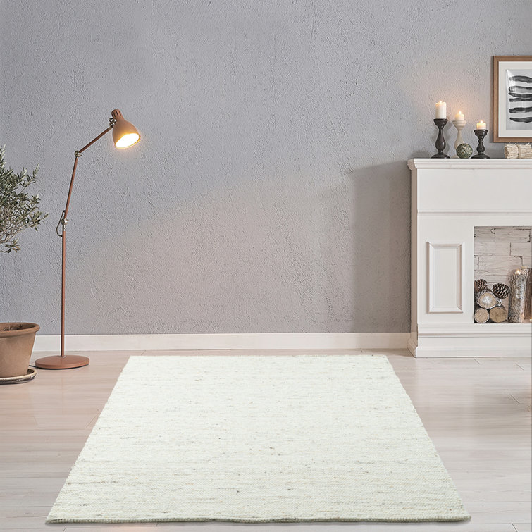 Lasse Handmade Flatweave Wool Light Beige Rug
