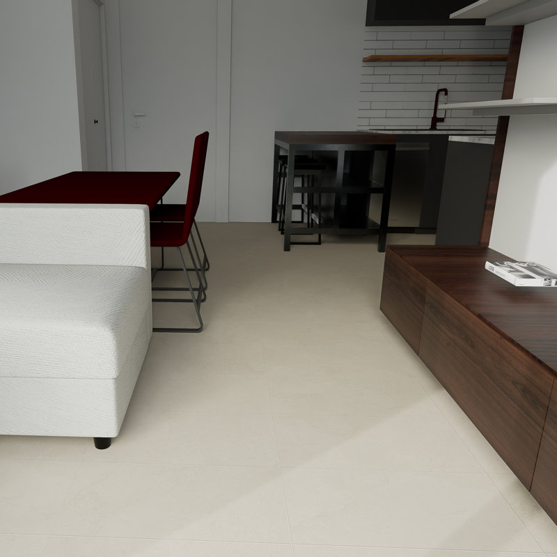 Nebula 12" x 24" Concrete Look Matte Porcelain Tile, Bianco White