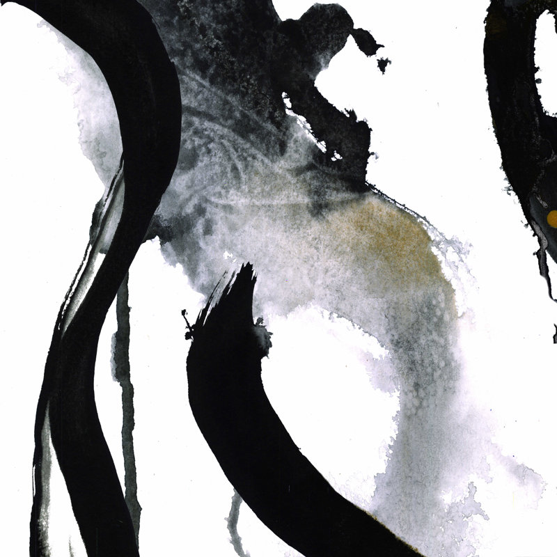 «Black and Gold Strokes 2», impression sur toile tendue, H 30 po x l 30 po