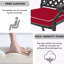 Chaise de patio en aluminium coulé 6 pièces avec cadre noir et coussins rouges-203116161