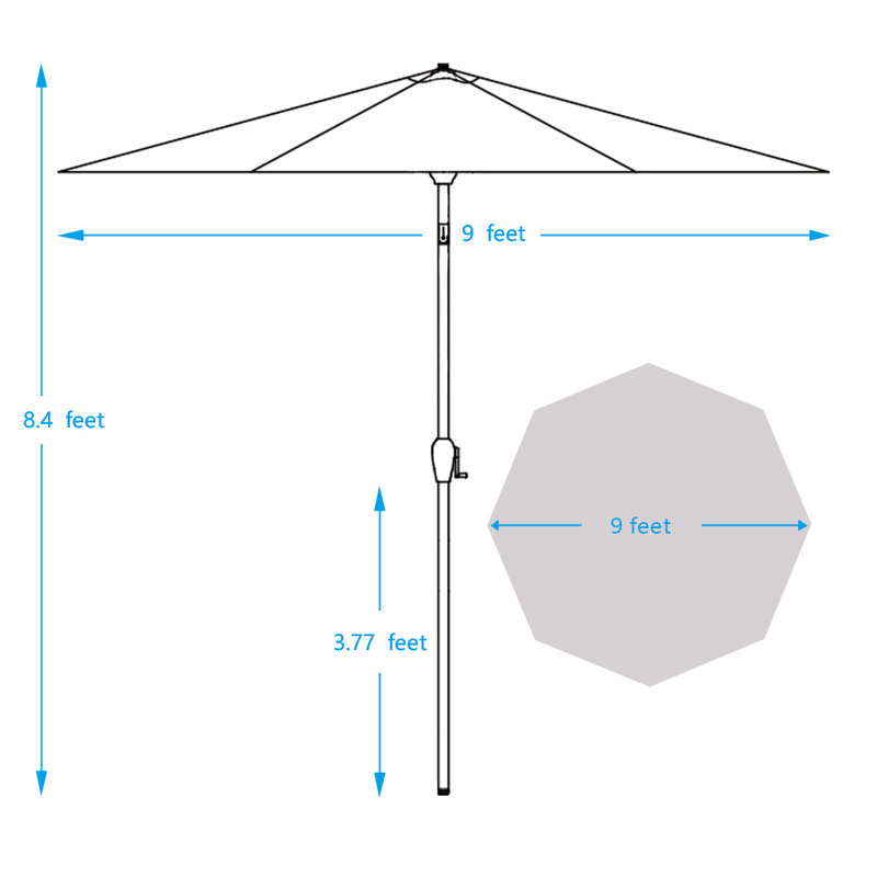 Parasol de marché 9 pi Lagunitas, Gris espace