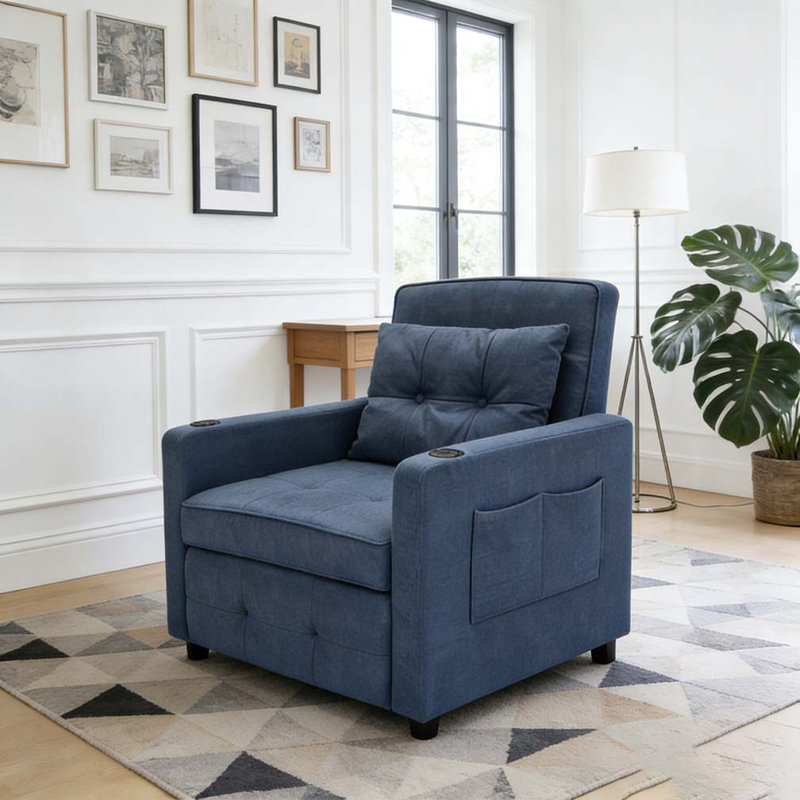 Fauteuil-lit ajustable Sleeper Chair 3-en-1, Bleu
