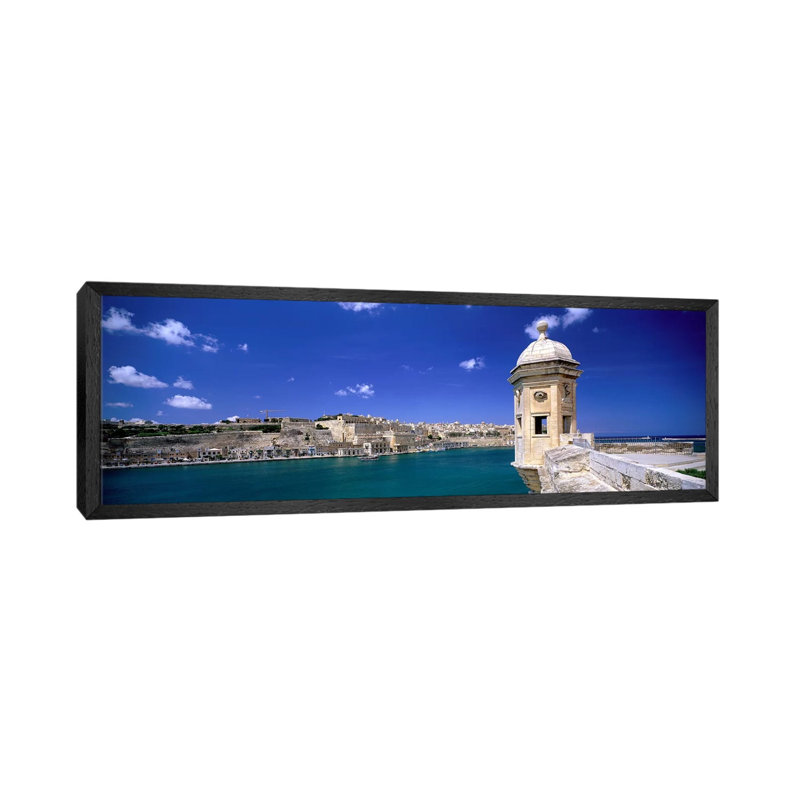 Valletta Malta by Panoramic Images - Floater Frame Panoramic Gallery-Wrapped Canvas Giclée on Canvas, Black 
