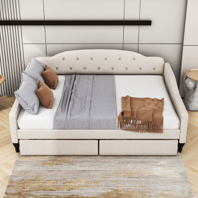 Montray Full Upholstered Daybed with Two Drawers