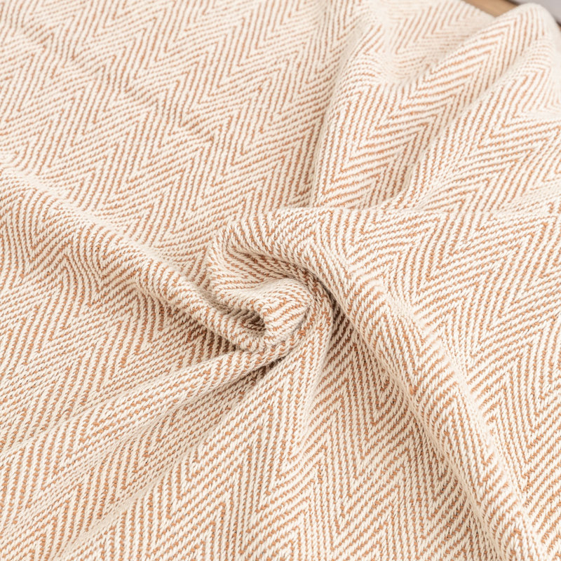 Hand Woven Throw Blanket, 50" W x 60" L, Taupe