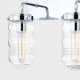 Keva 3 Light Transparent Dimmable Vanity Light