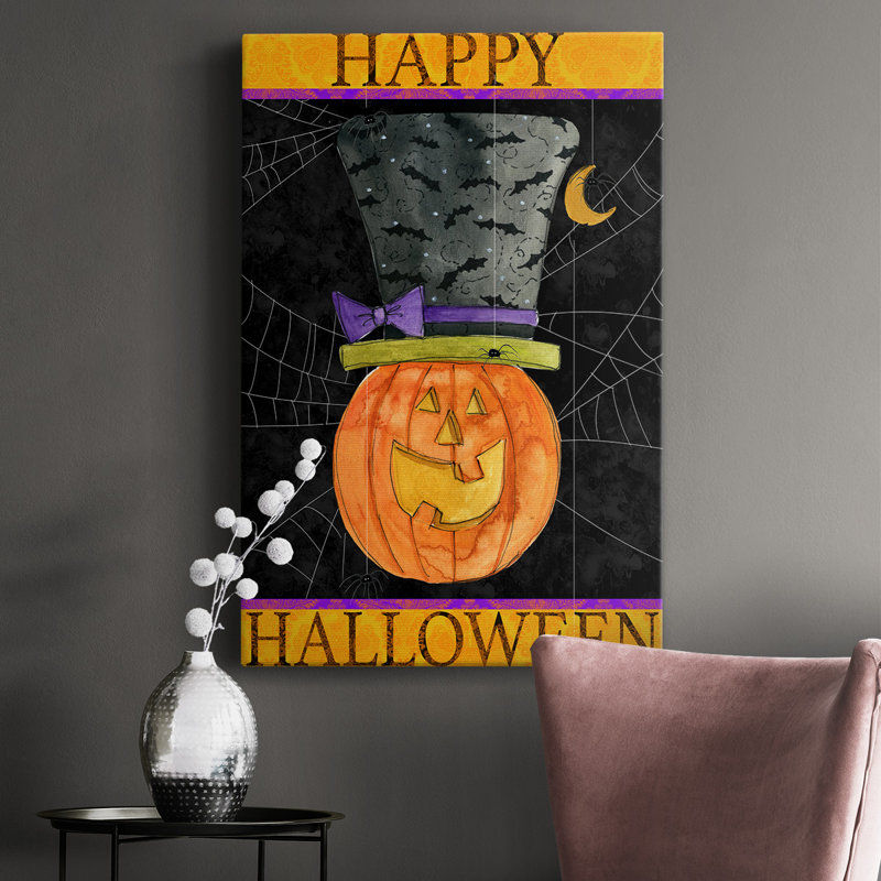 Joyeux Halloween, impression sur toile tendue, H 27 po x l 18 po x P 1 po