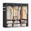 Portable Wardrobe with 2 Hanging Rails and Shelves