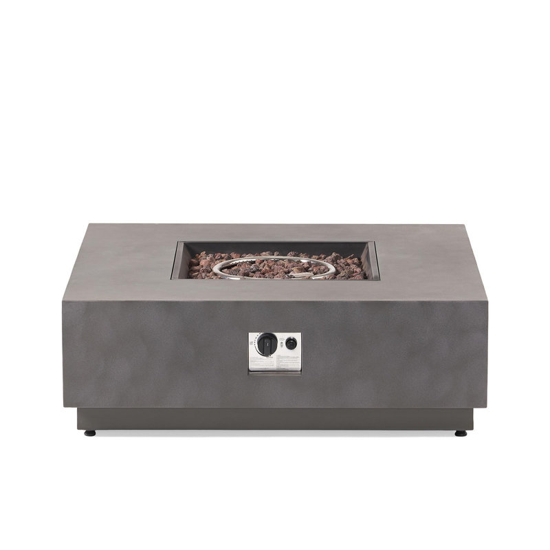 SQUARE Iron FIRE PIT-50 000 BTU, Stone Gray
