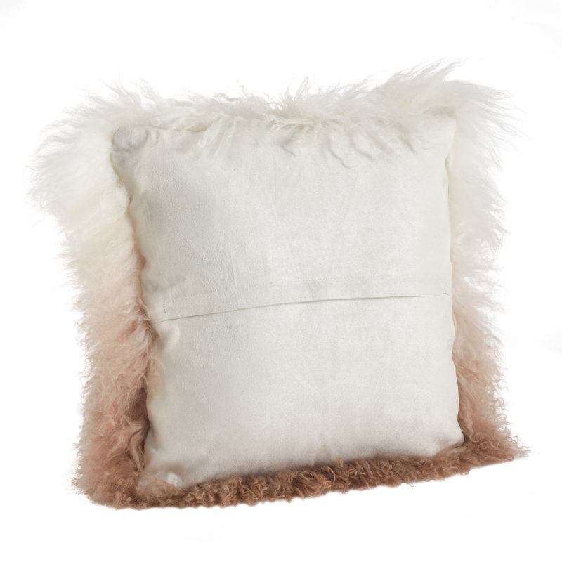 Natural Ombre Lamb Fur 20" Throw Pillow