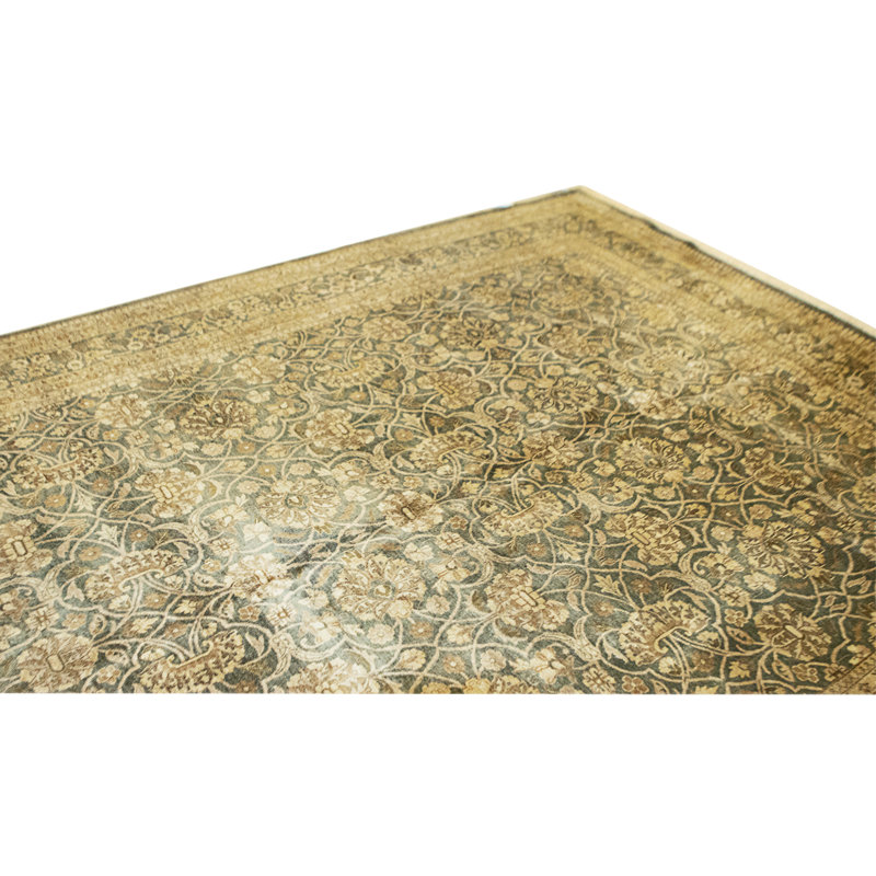 Tapis noir et noir noué à la main de haute qualité