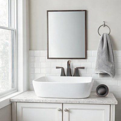Oil-Rubbed Bronze 4 in Centerset Vanity Sink Fixture with Two Handle Control, Bathroom Faucet