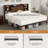 Farmhouse King Size Bed Frame With Move Storage Headboard And 3-in-1 Charging Station-1507145160
