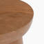 Joorally Circular Mango Wood Walnut Fluted Finish Side End Table - Striking Chunky Style