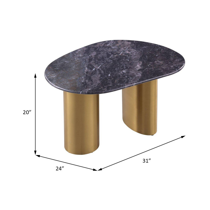 Table de bout contemporaine Northwich - noir / gris / or mat