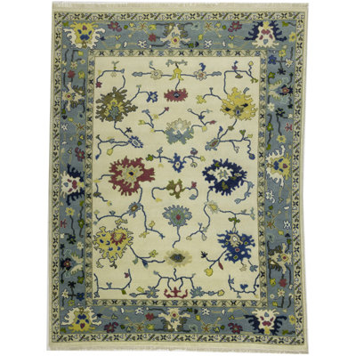 Muted Cream Traditional 9X12 Handmade Oushak Chobi Oriental Area Rug