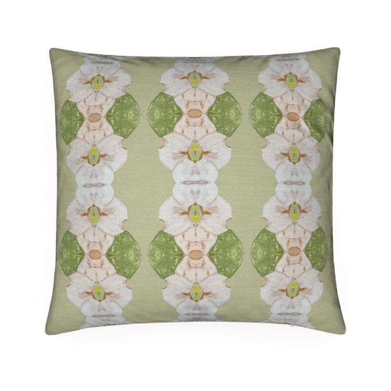 Flowering Dogwoods Square Pillow Cover & Insert, 22"H x 22"W, Fernwood Green Floral