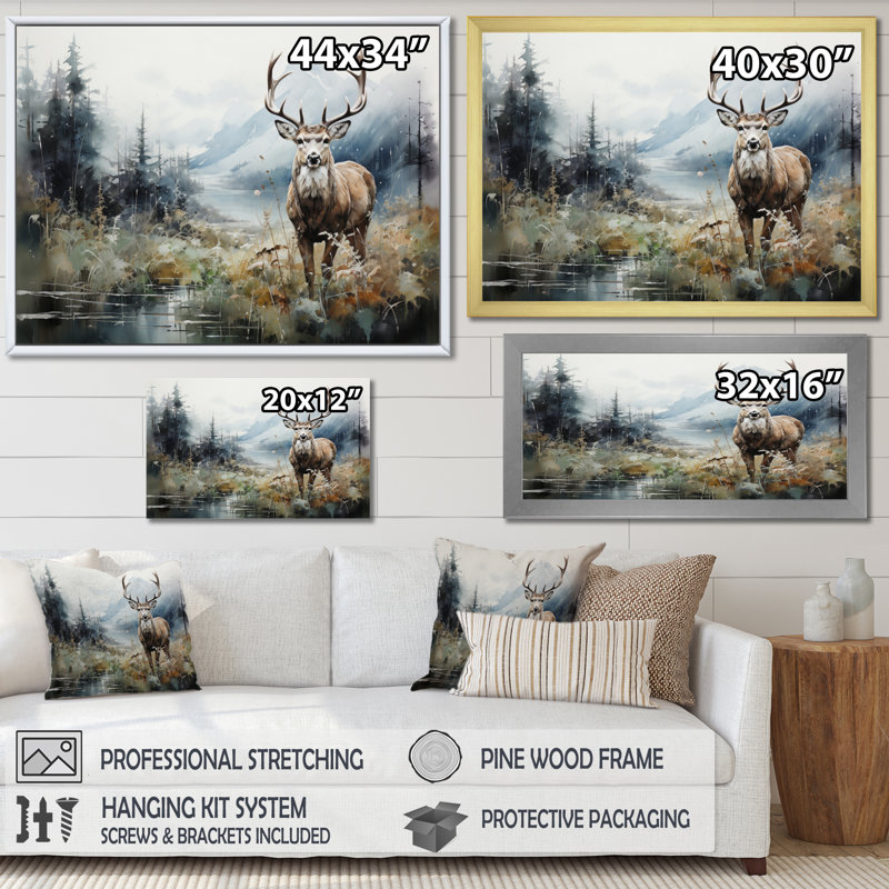 Alaska Frozen Silence sur toile, H 34 po x l 44 po x P 1,5 po, Toile tendue
