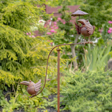 Shefio Garden Decor - Cardinal Bird Decor, Beautiful Backyard Ideas & Cardinal Gifts - These Handmade Metal Birds Are Perfect Outdoor Decor, Metal