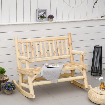 Chaise berçante en bois pour 2 personnes
