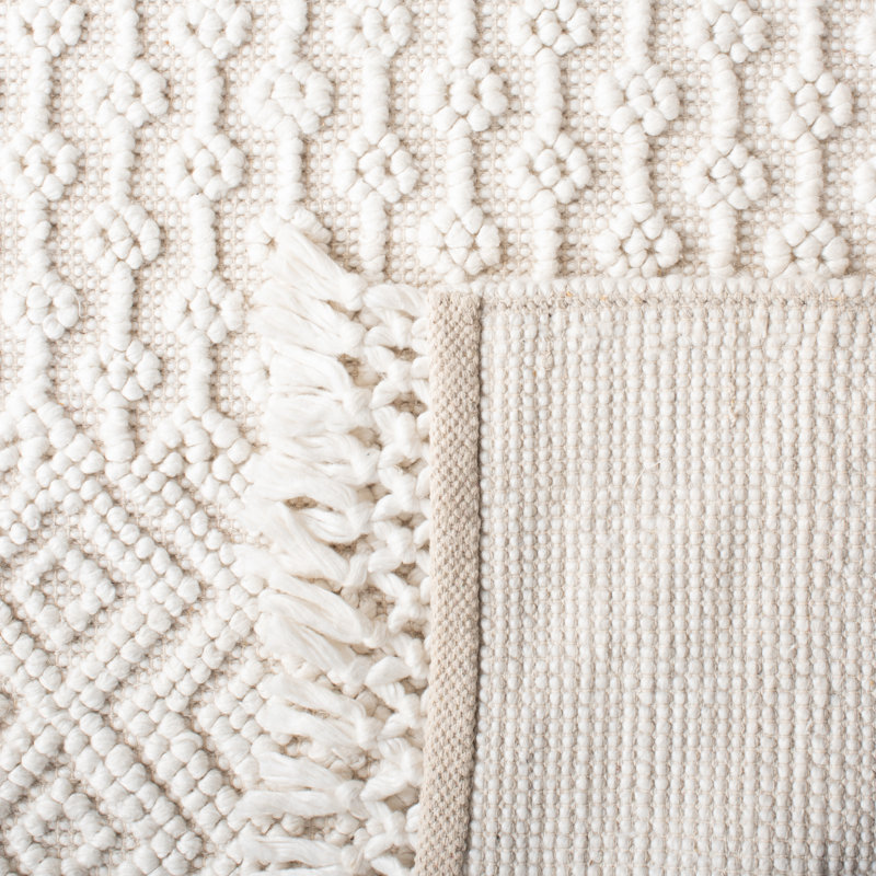 Casablanca Geometric Area Rug In Ivory, Rectangle 69 x 122 cm