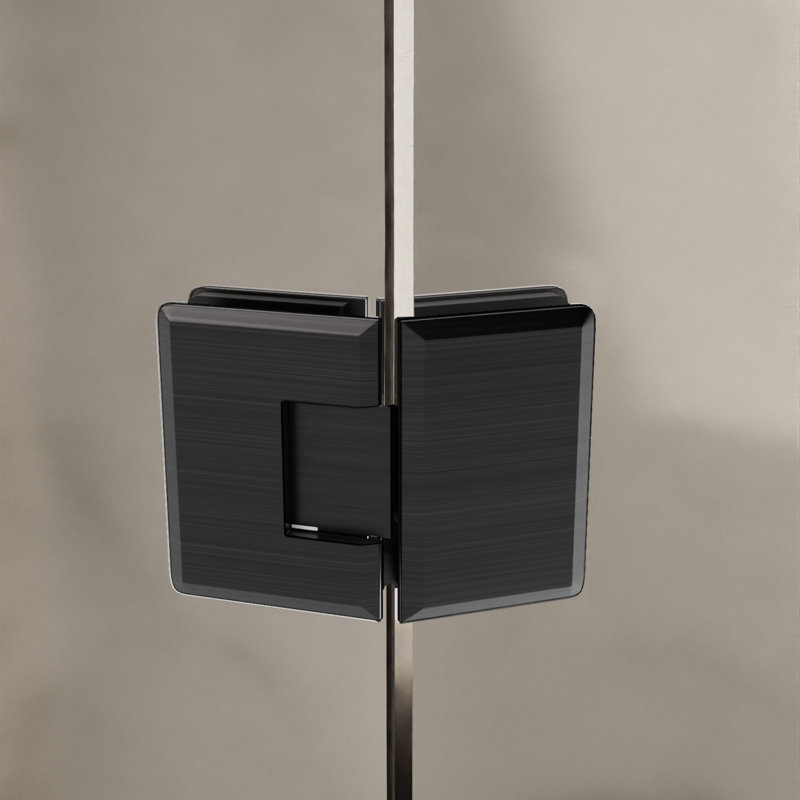 Charnière de porte de douche ajustable à fixer sur verre 135 degrés finition étain brossé, Étain brossé