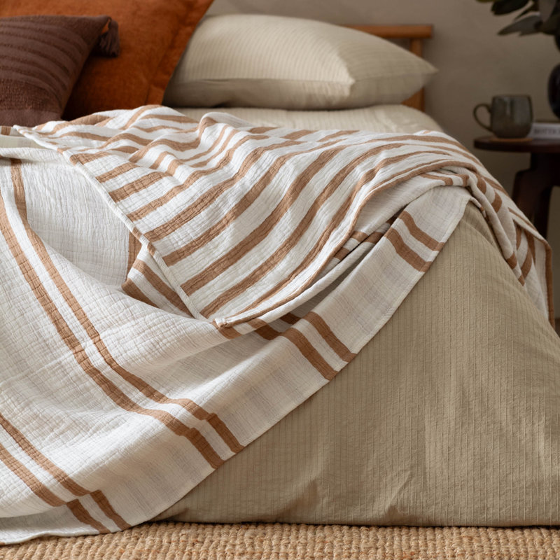 Asena Machine Woven Throw Blanket, Brown