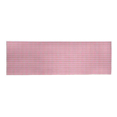 Tapis rose/rouge fait main géométrique