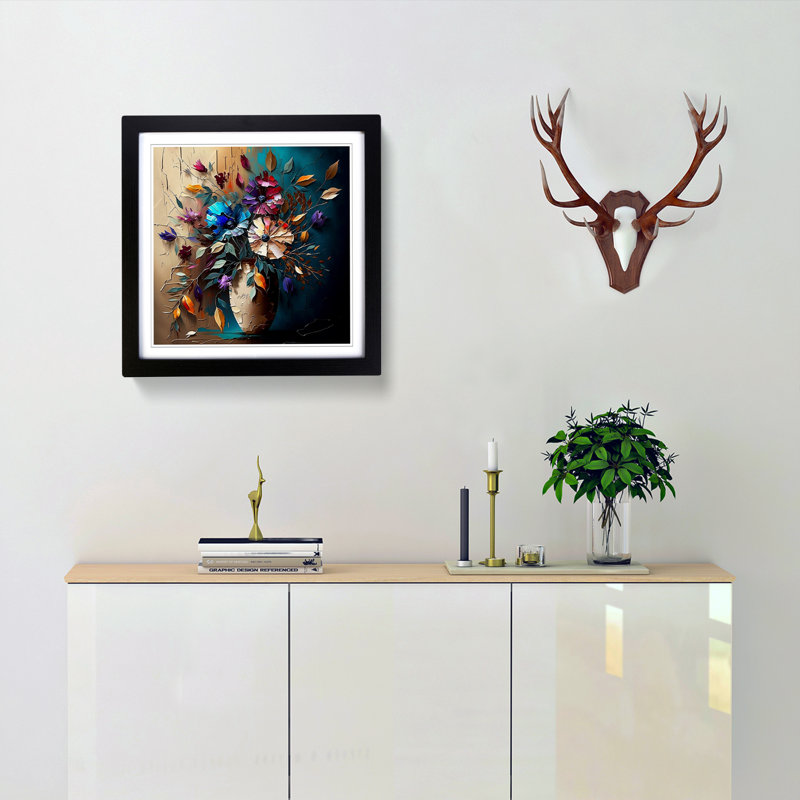 Single Picture Frame Print on Wood, Black