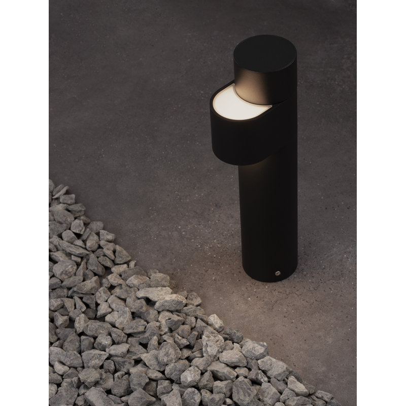 Aduro Black Integrated LED Metal Bollard Light, 35cm H x 7.5cm W x 11.7cm D