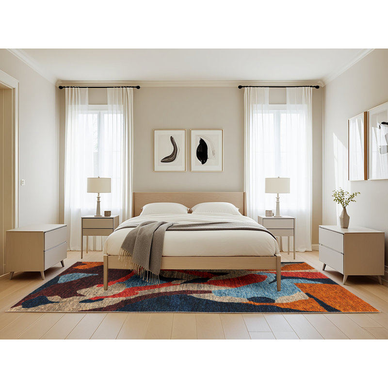 Tapis abstrait moderne 1843, Rectangle de 5 pi x 8 pi