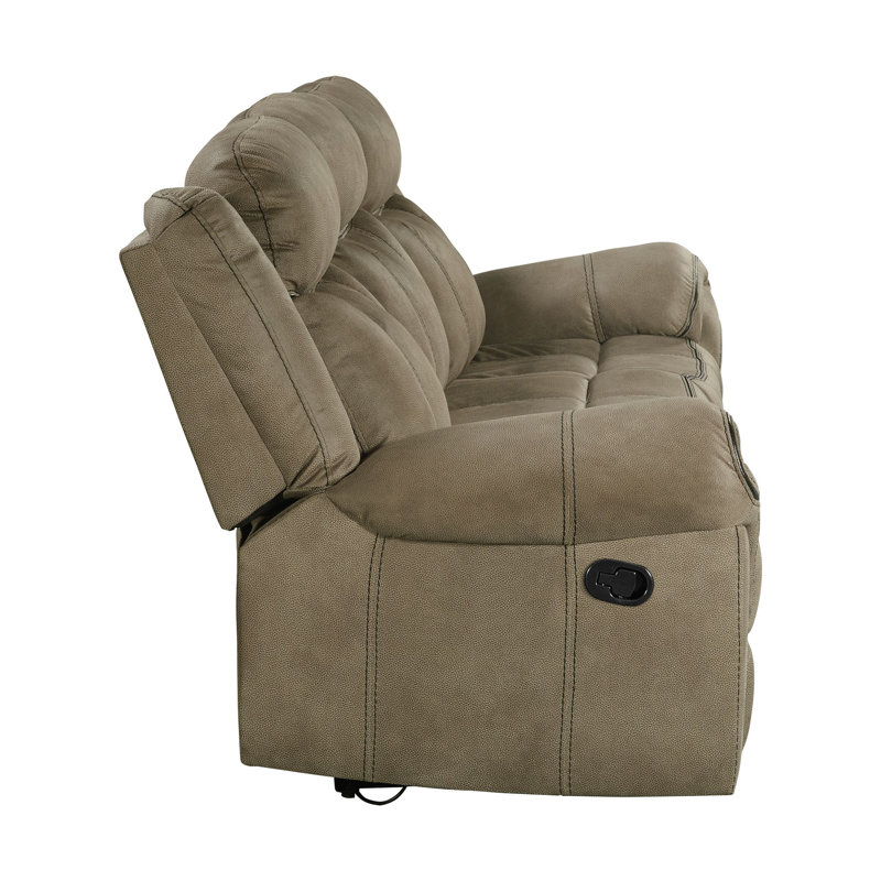 Canapé inclinable manuel 85 po Lyzeth, Polyester à 100 % de couleur brune