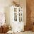 Freestanding Glass Door Pantry Cabinet, Cabinet With Lattice Windows, Suitable For Hallway, Living Room, Kitchen And Office, White