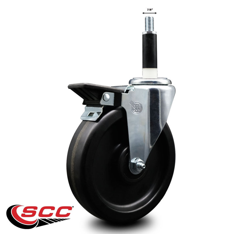 Phenolic Swivel 7/8 Inch Expanding Stem Caster with Brake SCC