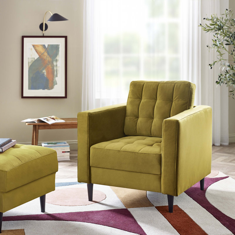 Jodi Velvet Armchair, Mustard