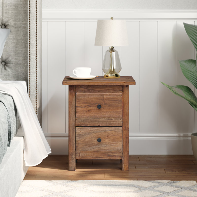 Nightstand Solid Mahogany Wood 40x30x51 cm