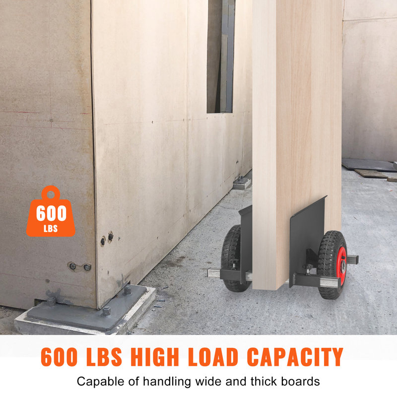 Heavy-Duty Steel Drywall Mover with Pneumatic Wheels