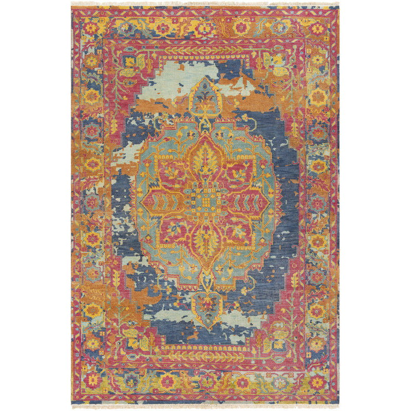 Festival Wool Striped Area Rug, Rectangle 6' x 9'