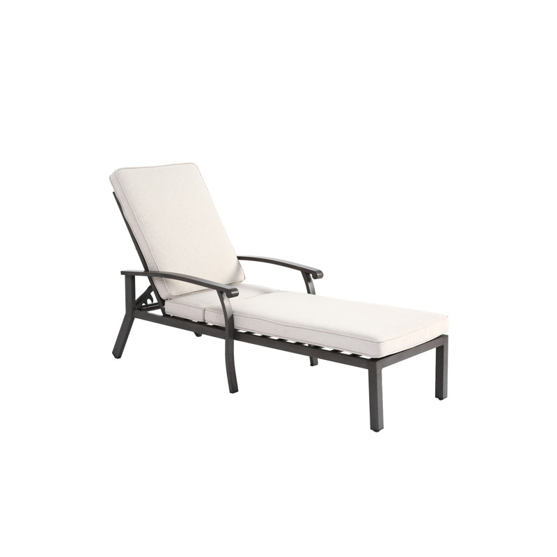 Chaise longue en fonte d'aluminium, Beige