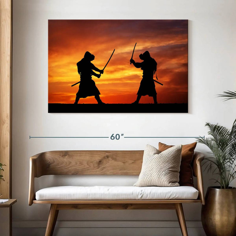 Leisha Samurai Sunset Duel, 32" H x 48" W