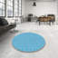 Tapis décoratif géométrique bleu Hostetler-1665238084