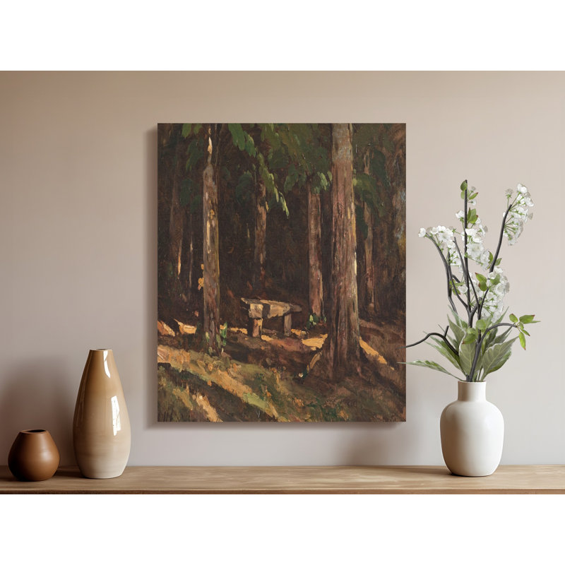 Lark Manor Forest Scene Canvas Wall Art, Rustic Landscape Print ...