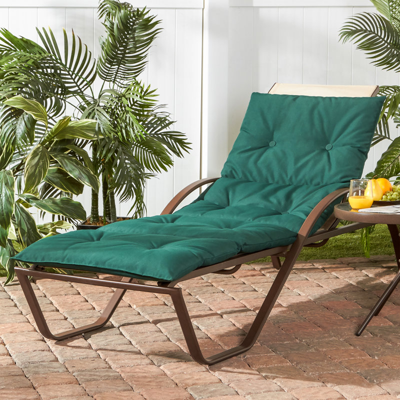 Shipton Outdoor Chaise Lounge Pad, Forest Green