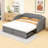 Twin Upholstered Daybed with Pop-Up Trundle and USB Ports-4062575