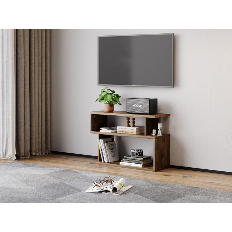 Carfi Rustic 2-Tier Open 35.4'' Bookshelf, Brown