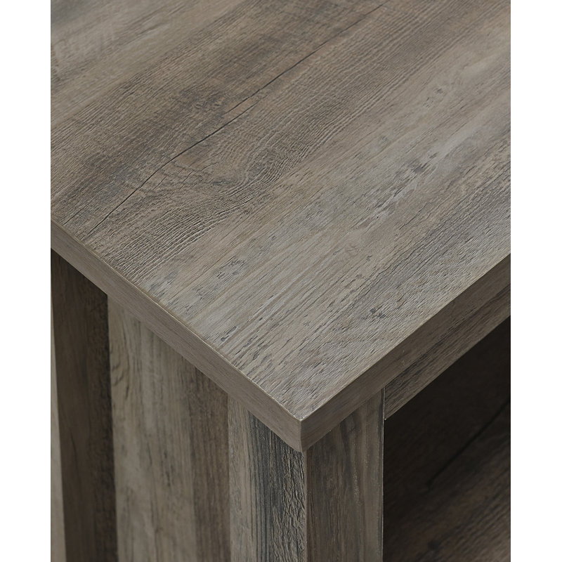 Kneeland 58" Corner Open Storage TV Stand for TVs up to 65", Gray Wash