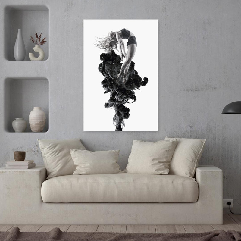 Rafale d'art contemporain abstrait, H 36 po x l 24 po