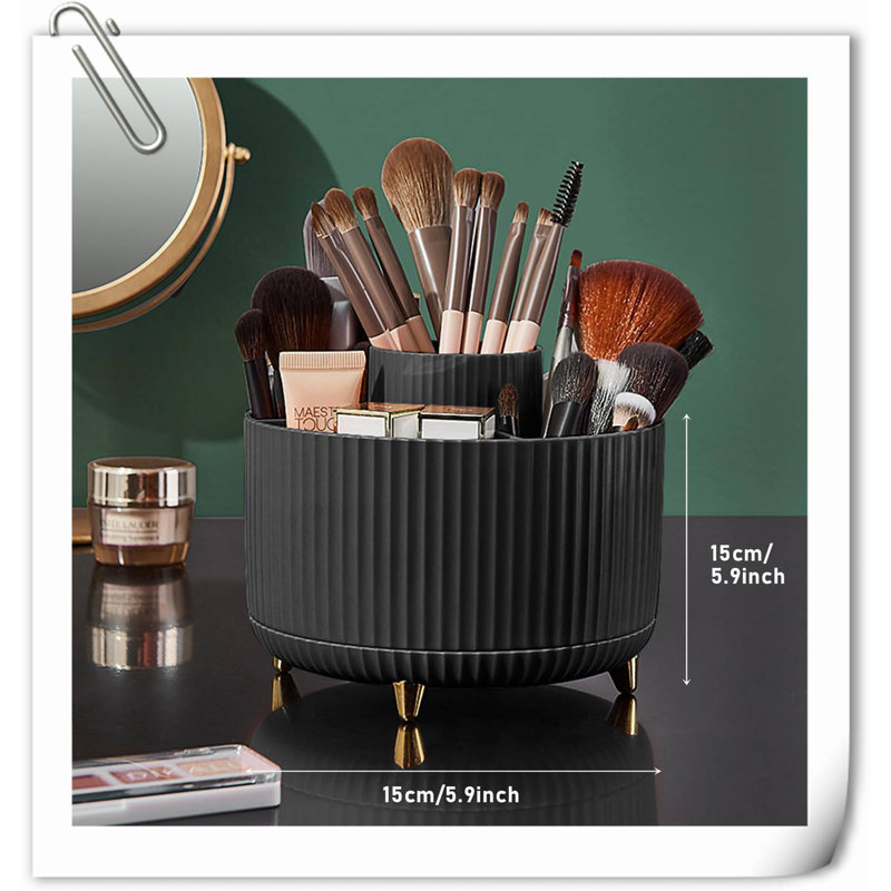 Aveyah Plastic Makeup Organizer, Black